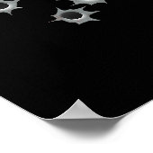 Fake Bullet Hole Funny Costume Graphic Design Poster (Ecke)