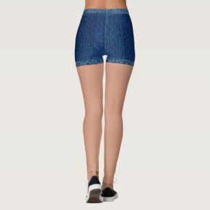 Fake Denim kurz blau Leggings