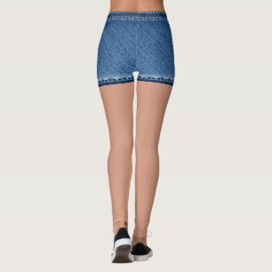 Fake Denim kurz blau Leggings
