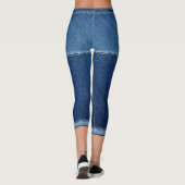 Fake Denim kurz blau Leggings (Rückseite)