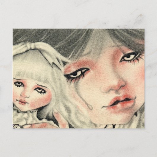 Fake Doll Sad Postkarte (Vorderseite)