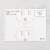 Fake Elektrische Steckdose Postkarte (Rückseite)