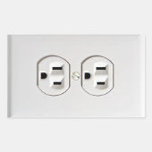 Fake Elektrische Steckdose Rechteckiger Aufkleber (Vorderseite)