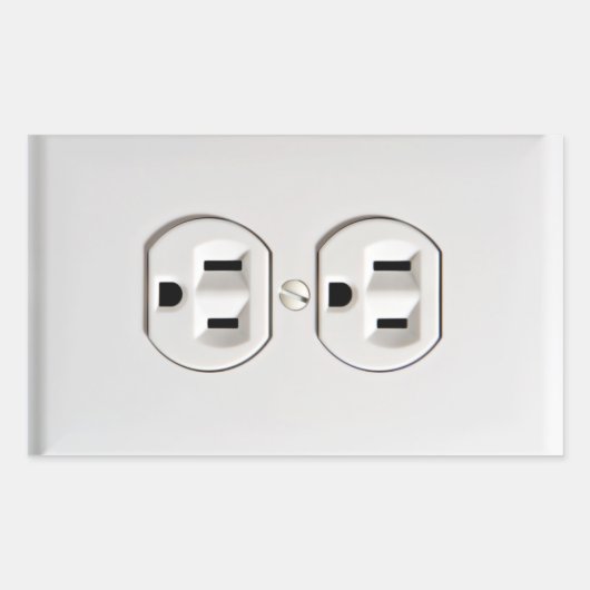 Fake Elektrische Steckdose Rechteckiger Aufkleber (Vorderseite)