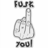 Fake f-bomb & Fake Mittelfinger Aufkleber (Vorderseite)