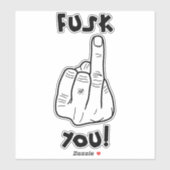 Fake f-bomb & Fake Mittelfinger Aufkleber (Blatt)