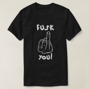 Fake f-bomb & Fake Mittelfinger Witz T - Shirt