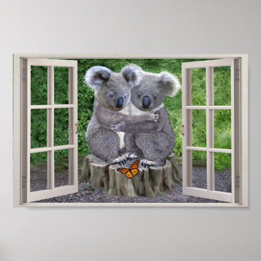 FAKE FENSTER FÜR BABY KOALA BEARS POSTER (Vorne)