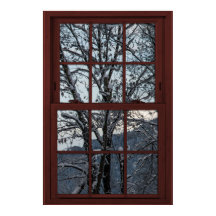 Fake-Fenster - Illusion - Winter-Woods-Ansicht 2 v