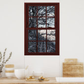 Fake-Fenster - Illusion - Winterwaldansicht 1 von Poster (Küche)