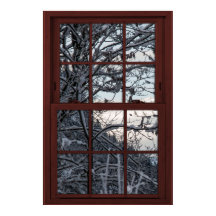 Fake-Fenster - Illusion - Winterwaldansicht 1 von 