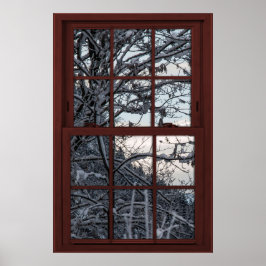 Fake-Fenster - Illusion - Winterwaldansicht 1 von  Poster