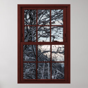 Fake-Fenster - Illusion - Winterwaldansicht 1 von  Poster
