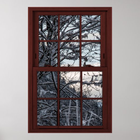 Fake-Fenster - Illusion - Winterwaldansicht 1 von Poster (Vorne)