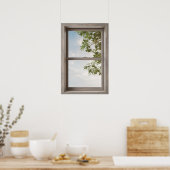 Fake-Fenster mit Landschaft Poster (Küche)