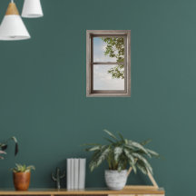 Fake-Fenster mit Landschaft