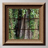 Fake Fensteransicht Poster Blick Bäume Wand Kunst (Vorne)