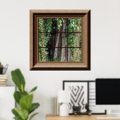 Fake Fensteransicht Poster Blick Bäume Wand Kunst (Heimbüro)