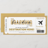 Fake Flugzeug Geschenkgutschein Ticket Boarding Pa Einladung (Vorne/Hinten)