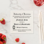 Fake Frankenstein Diploma napkin Serviette (Beispiel)