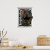 Fake für T-Rex Dinosaur-3D-Bildeffekte Poster (Küche)