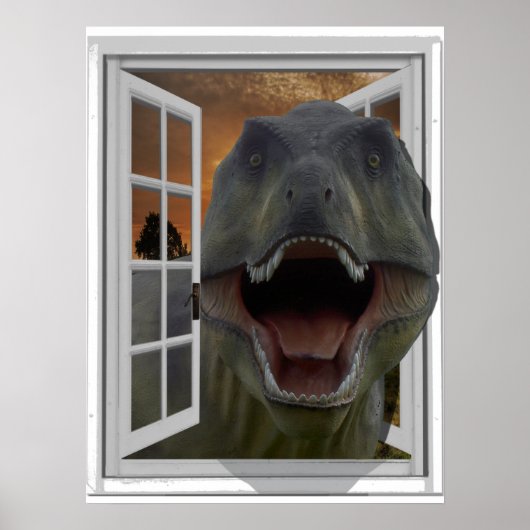 Fake für T-Rex Dinosaur-3D-Bildeffekte Poster (Vorne)