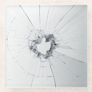 Fake gebrochen Design - Funny Theatre Abschreckung Glasuntersetzer