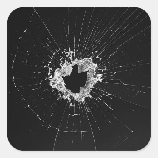 Fake gebrochen Design - Funny Theatre Abschreckung Quadratischer Aufkleber (Vorderseite)