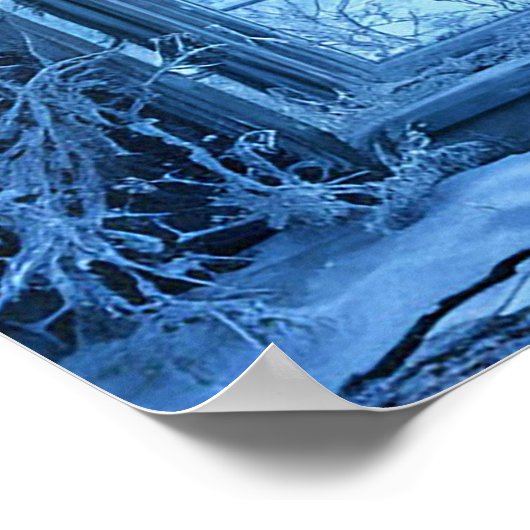 Fake gefrorene Fensterlandschaft Poster (Ecke)