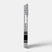 Fake-Glitzer-Muster mit Monogramm-Silber Case-Mate iPhone Hülle (Rückseite / Rechts)