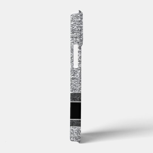 Fake-Glitzer-Muster mit Monogramm-Silber Case-Mate iPhone Hülle (Rückseite / Rechts)