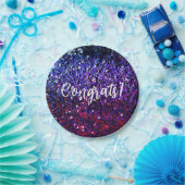 Fake Glitzer und Ihre Glückwünsche Pappteller (Party)