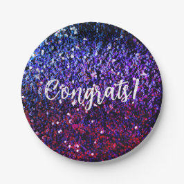Fake Glitzer und Ihre Glückwünsche Pappteller
