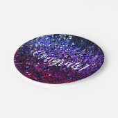 Fake Glitzer und Ihre Glückwünsche Pappteller (Schrägansicht)