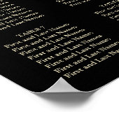 FAKE GOLD-ANANAS-SITZPLAN POSTER (Ecke)