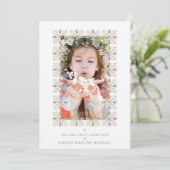 Fake Gold Effect Fancy Ornament Lace Effect Modern Einladung (Stehend Vorderseite)