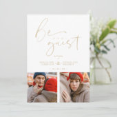 Fake Gold Romantic Collage 2 Photos Be Our Guest (Stehend Vorderseite)