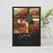 Fake Golden Luxury Filigree 4 Bilder Vorlage (Stehend Vorderseite)