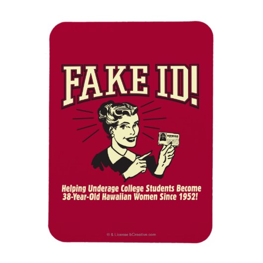 Fake-ID: Uni von minderjährigen Hawaii Magnet (Vertikal)