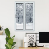 Fake Imitate FensterIllusion - Schneeszene Poster (Heimbüro)