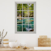 Fake Imitate Window Illusion - Helle Lagune Szene Poster (Küche)