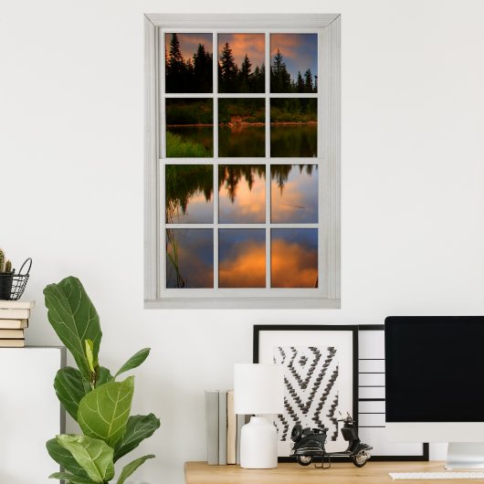 Fake Imitate Window Illusion - Reflektionsszene Poster (Heimbüro)