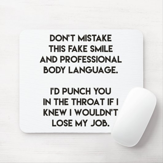 Fake lächeln - Funny, sarkastisch zitiert Mousepad (Mit Mouse)