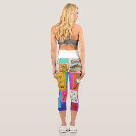 Fake Masterpiece Random Briefmarke Collage Collect Capri Leggings