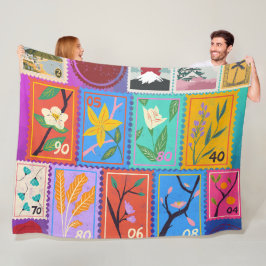 Fake Masterpiece Random Briefmarke Collage Collect Fleecedecke