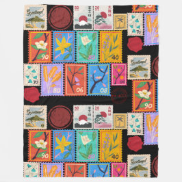 Fake Masterpiece Random Briefmarke Collage Collect Fleecedecke