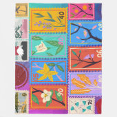 Fake Masterpiece Random Briefmarke Collage Collect Fleecedecke (Vorderseite)