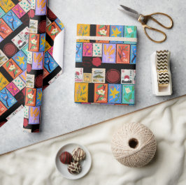 Fake Masterpiece Random Briefmarke Collage Collect Geschenkpapier