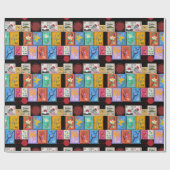 Fake Masterpiece Random Briefmarke Collage Collect Geschenkpapier (Flach)