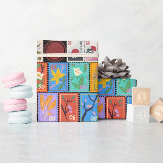 Fake Masterpiece Random Briefmarke Collage Collect Geschenkpapier (Babyparty)